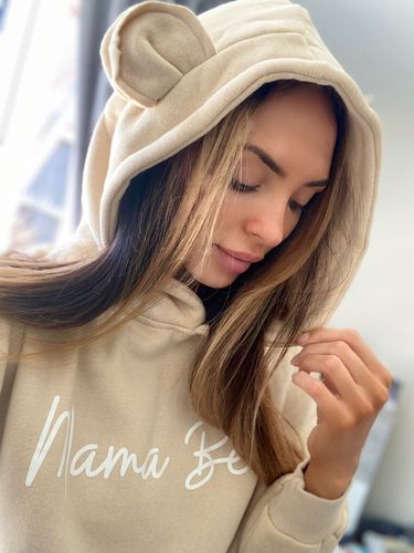 Customer photo review of Mama & Little Bear Matching Ear Hoodies