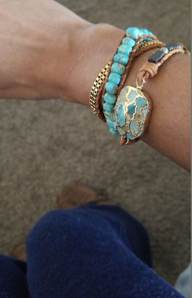 Customer photo review of Türkis & Jaspis Healing - Wickelarmband