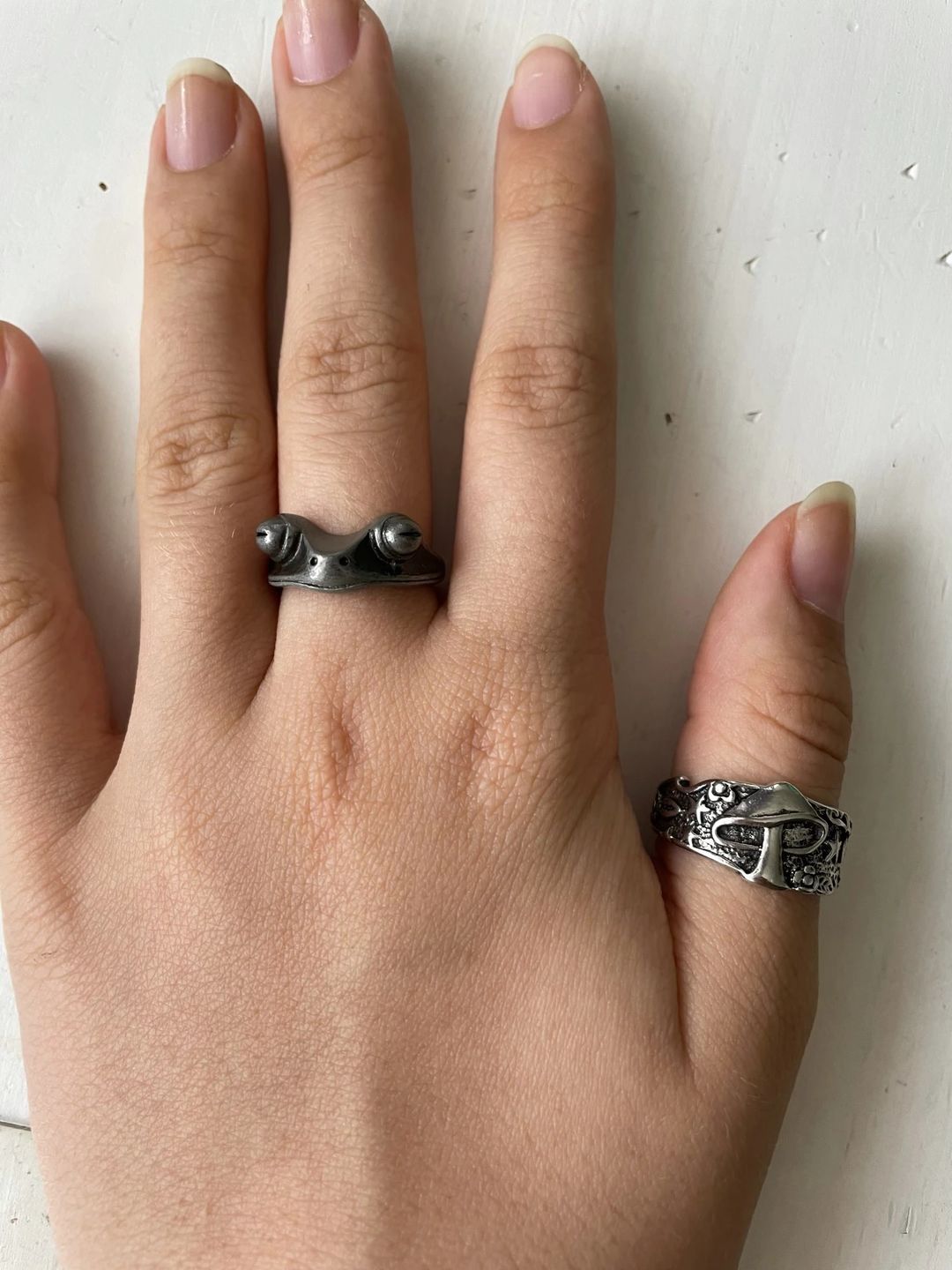 Customer photo review of Silver Frog Ring