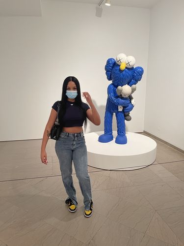 Customer photo review of Frame Baby Tee in Navy