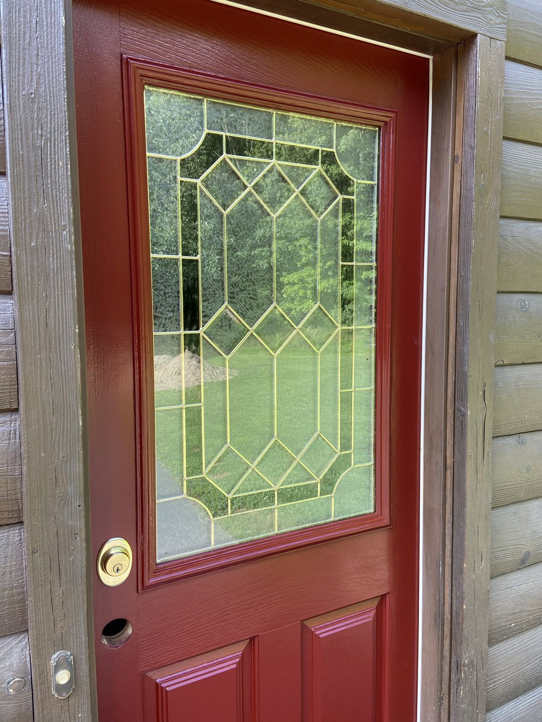 Customer photo review of Stratford Glass and Frame Kit (Half Lite 22" x 36" Glass Size)