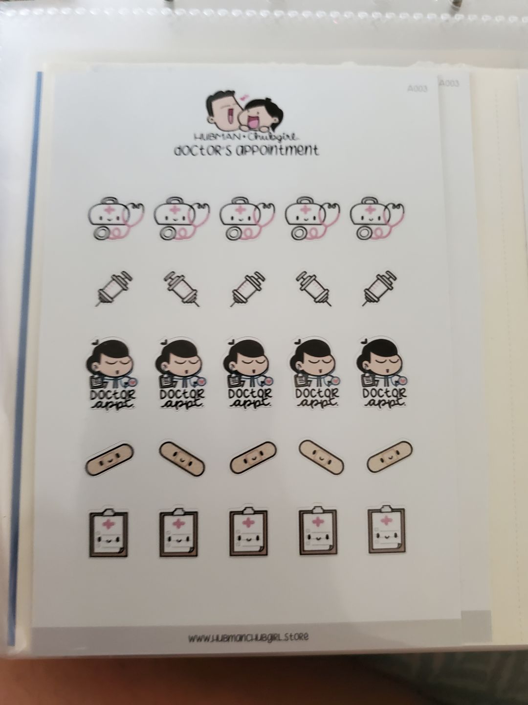 Customer photo review of Doctor's Appointment Planner Stickers