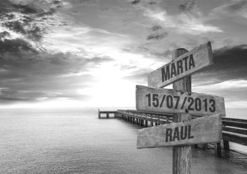 Customer photo review of VeArt™ - Lienzo Muelle de Madera con Nombres Personalizados