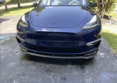 Customer photo review of Front Lip Spoiler ABS for Tesla Model Y 2020-2021
