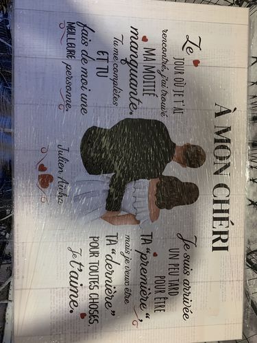 Customer photo review of À mon Chéri dessin - Toile-partenaire personnalisée