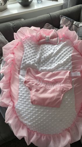 Customer photo review of Personalised Pink Frilly Bling Baby Bean Bag