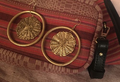 Customer photo review of Madeline Rattan Earrings