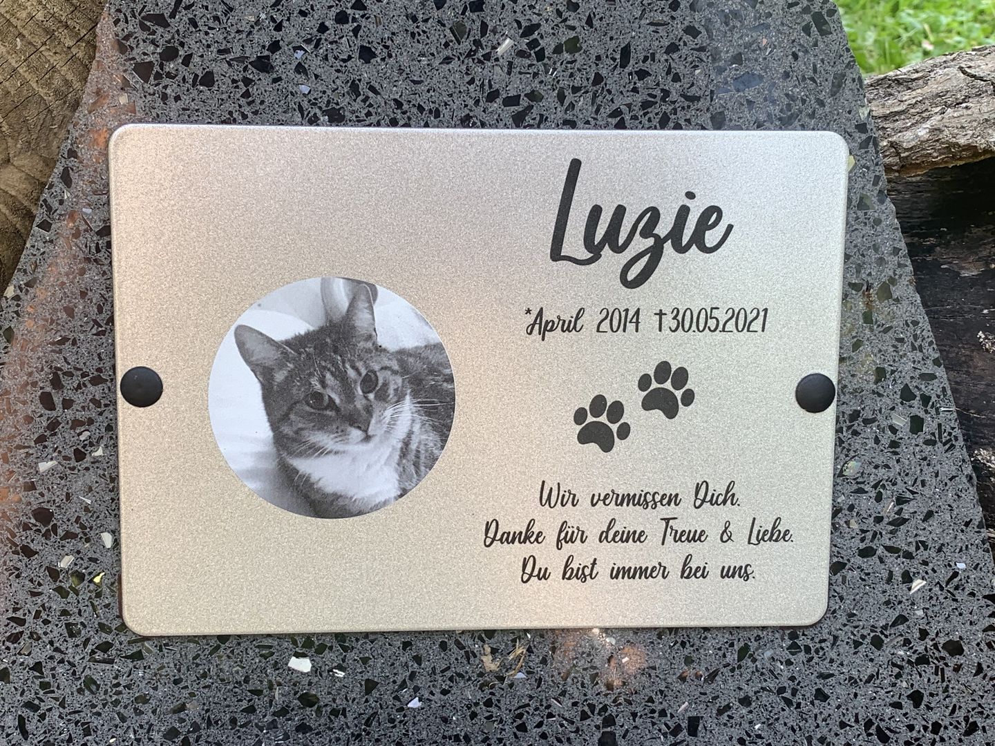 Customer photo review of Gedenktafel Hund "Lieblingshund"