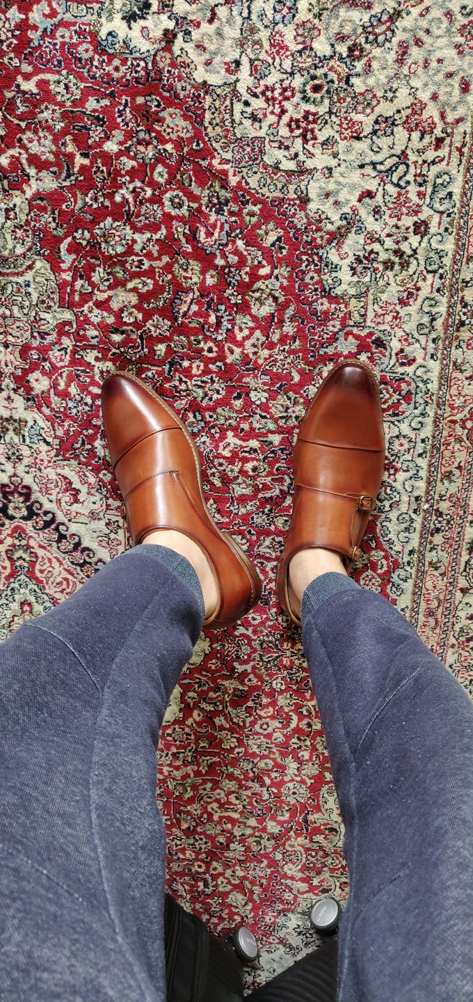 Customer photo review of Double Monk Straps Cap toe - Brown