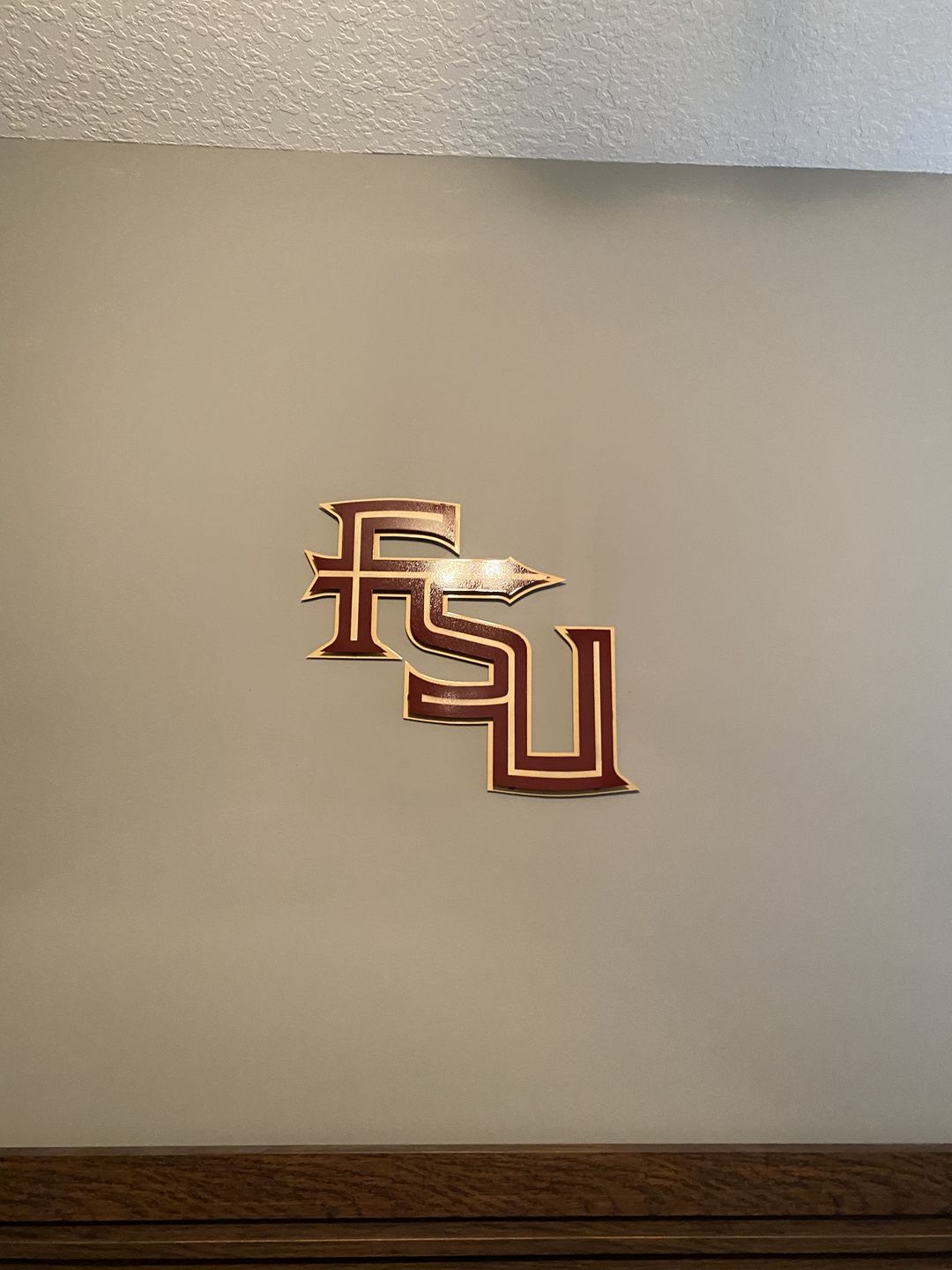 Customer photo review of Florida State University FSU Letters 3D Vintage Metal Artwork