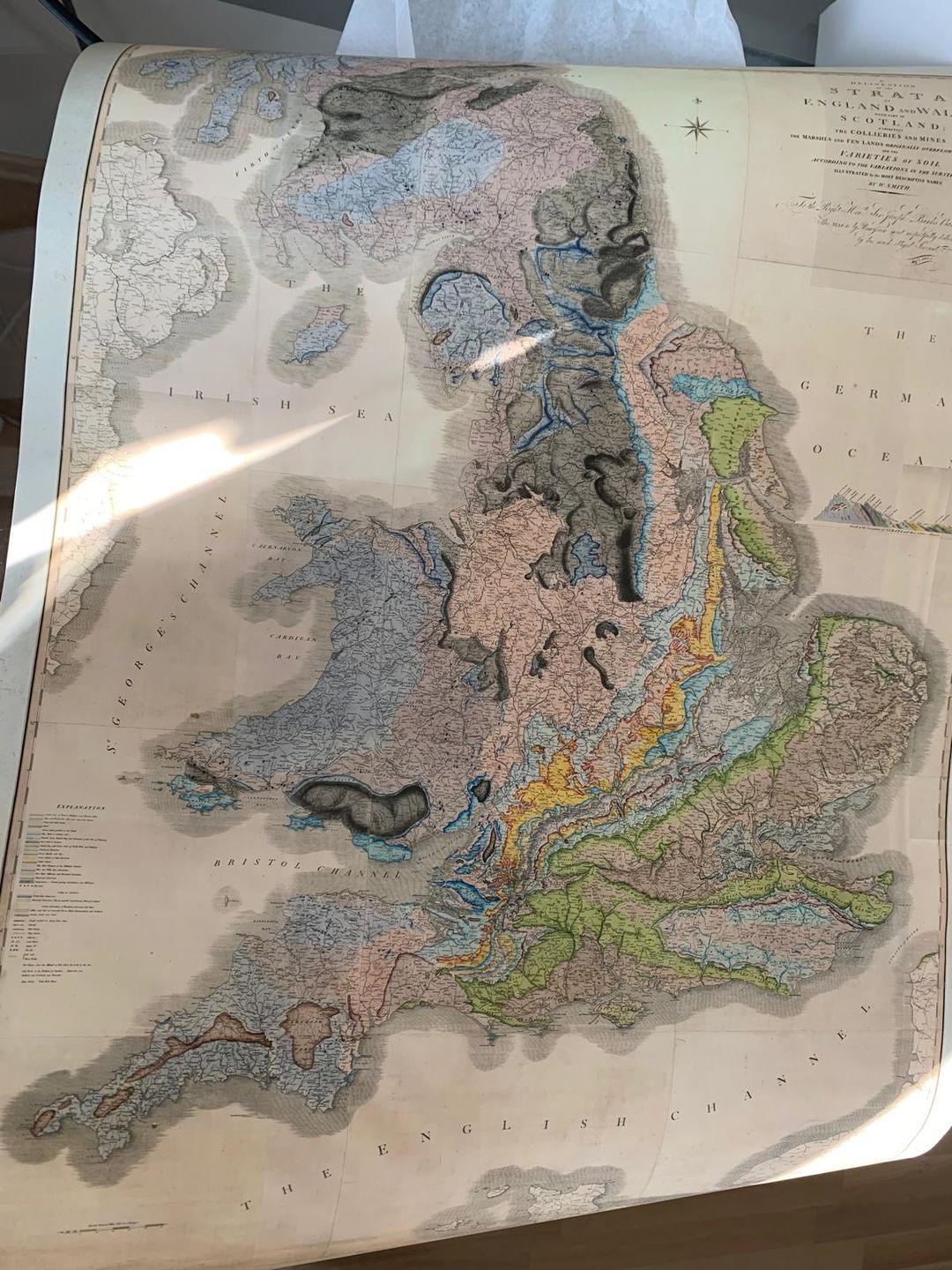 Customer photo review of Rare William Smith Geology Map of England, Scotland & Wales, 1815 - Up to 5 meters (16ft) - Vintage Wall Art