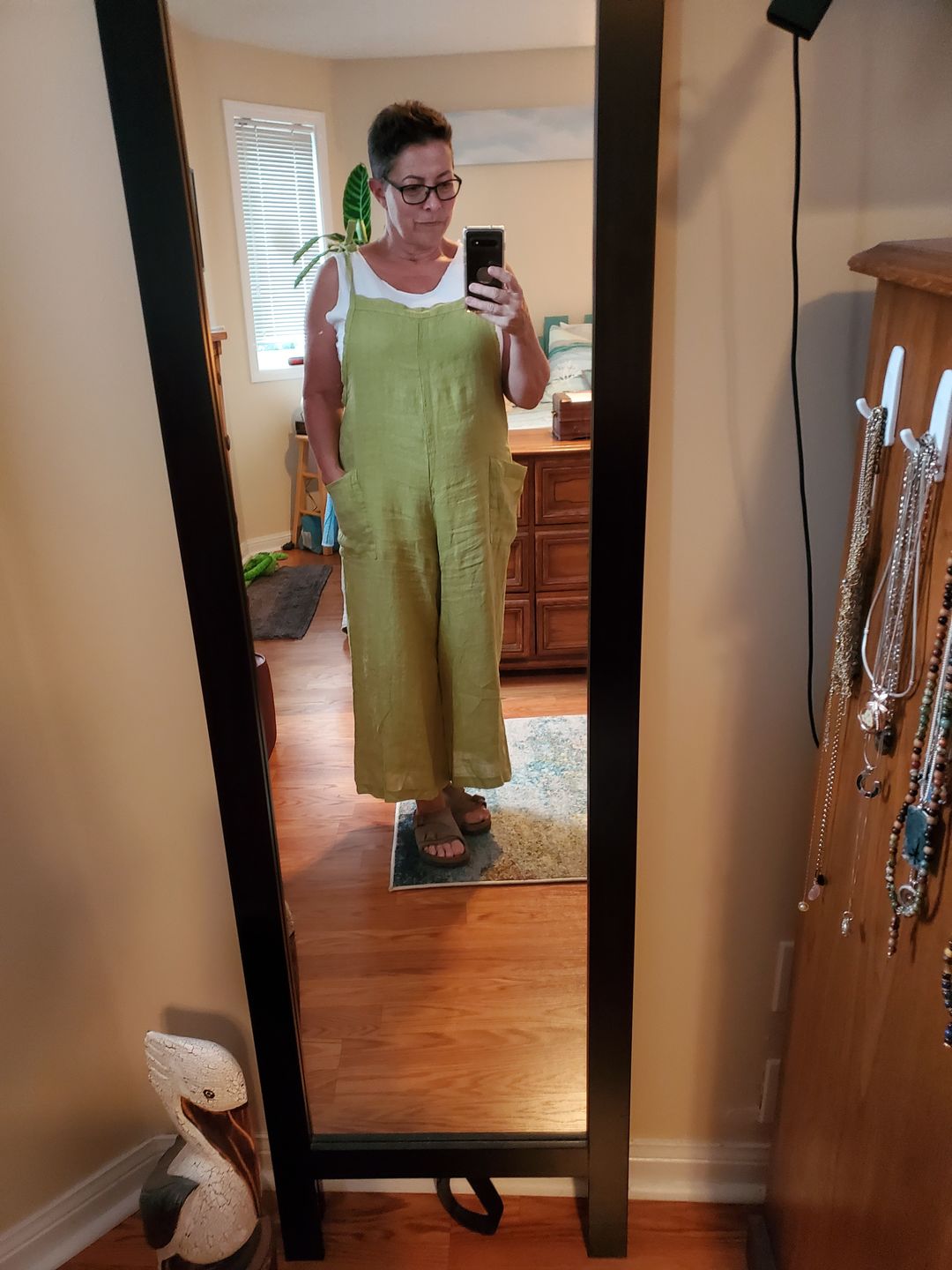 Customer photo review of Lighter Days Linen Jumpsuit (Pistachio)