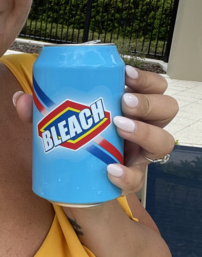 Customer photo review of "BLEACH" Beersy Silicone Sleeve Hide-a-Beer Can Cooler