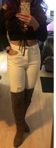 Customer photo review of Heart Breaker Crop Top Black