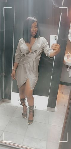 Customer photo review of Solid Color Modern Front Wrap Mini Dress