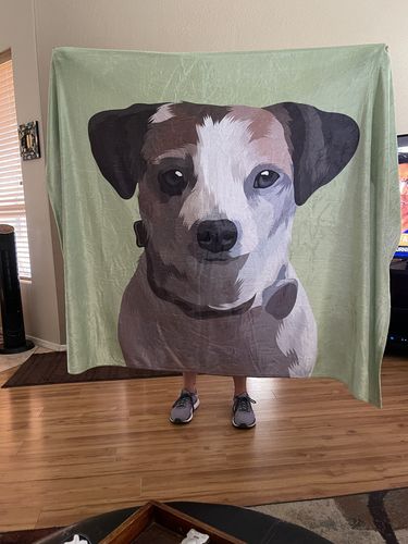 Customer photo review of Custom Pet Fleece Blanket