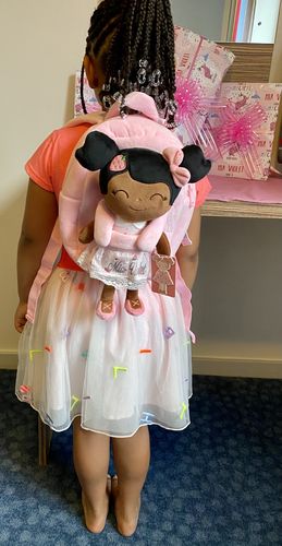 Customer photo review of Personalized Strawberry Doll Backpack