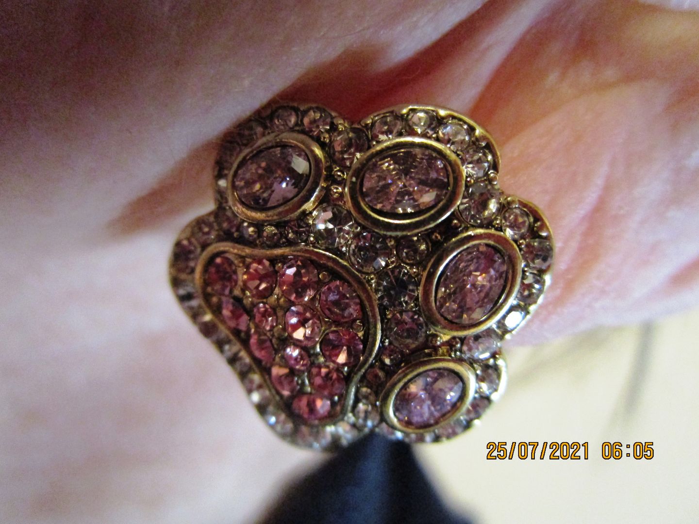 Customer photo review of HEIDI DAUS®"Pretty Paw Print" Crystal Paw Earring