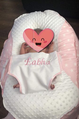 Customer photo review of Personalised Pink Star Baby Bean Bag
