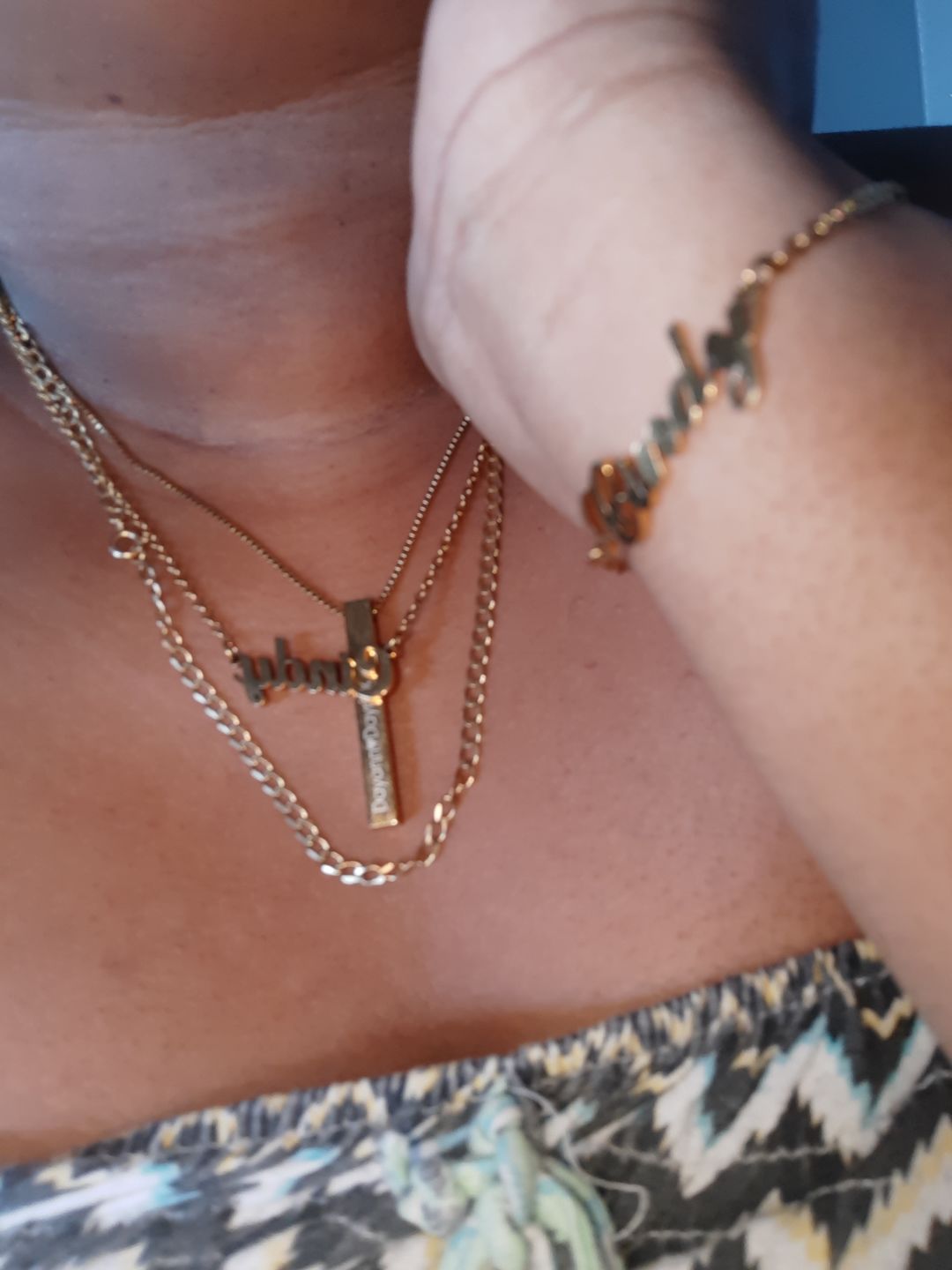 Customer photo review of Collier Personnalisé Barre 3D