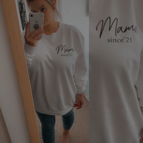 Customer photo review of Personalised Mini Slogan Mama Since Sweatshirt (MRK X)