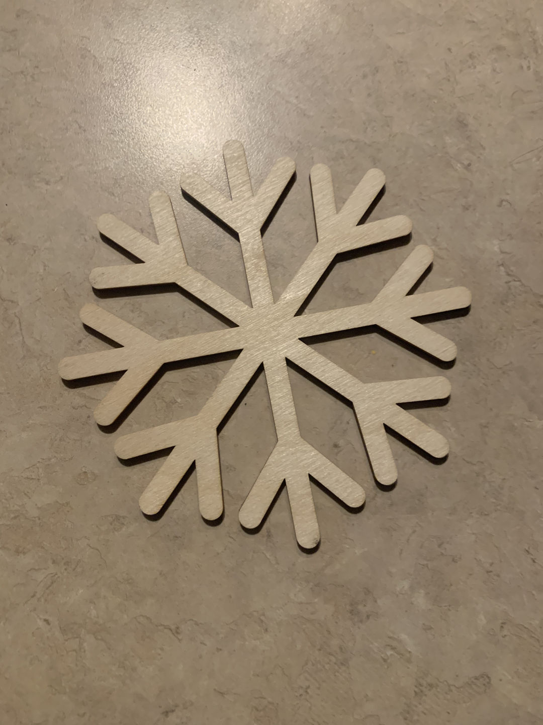 Customer photo review of Unfinished Wooden Simple Snowflake Shape - Winter Decor - Craft - up to 24" DIY