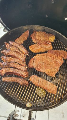 Reseña con foto de un cliente sobre Kit Carne Asada