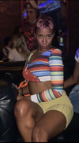 Customer photo review of One shoulder patchwork top