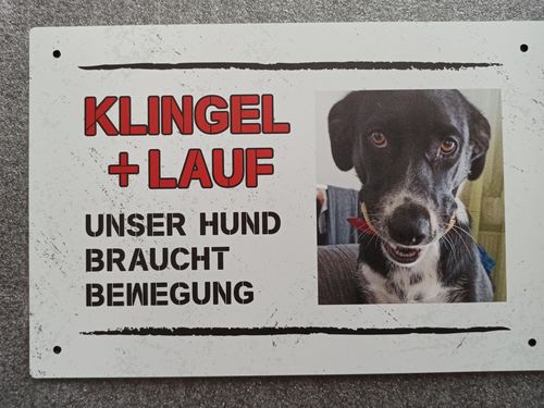 Customer photo review of Personalisierbares -Foto- Schild "KLINGEL+LAUF"