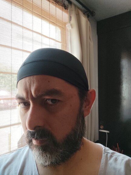 Customer photo review of Cooling Helmet Liner Skull Cap