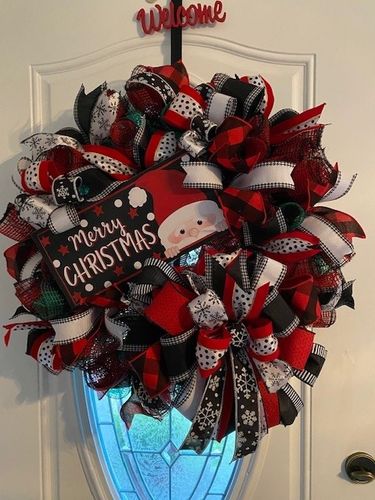 Customer photo review of 10.5"X10Yd Faux Jute/Pp Large Check Red/Black RY8315E6