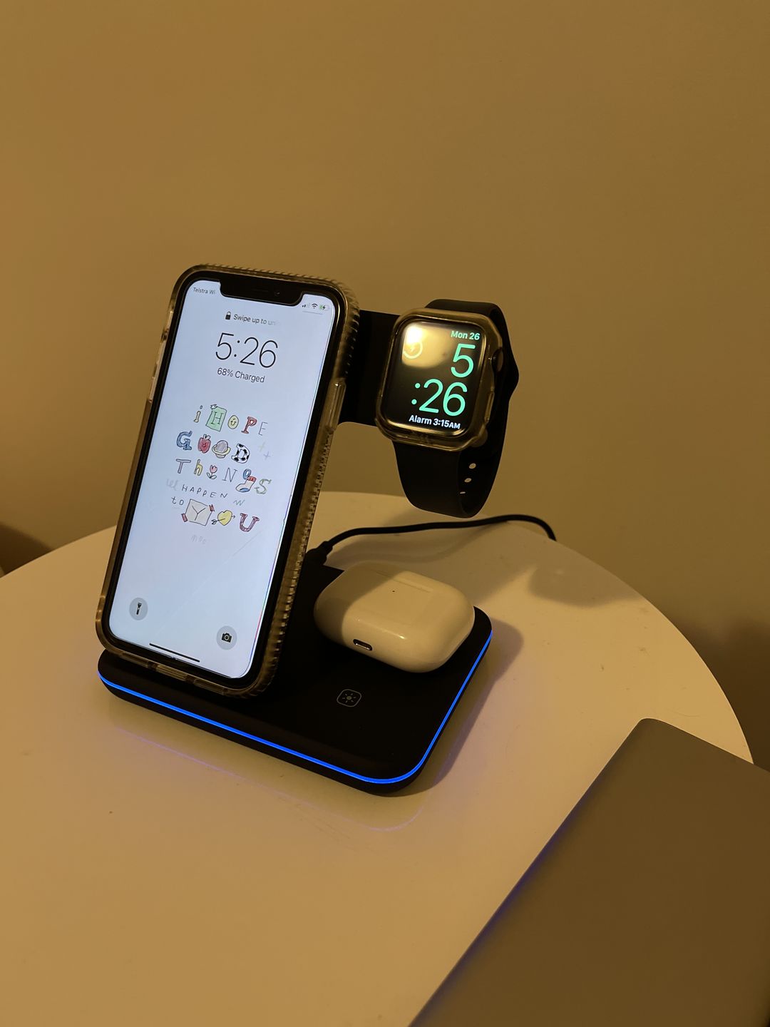Customer photo review of PTC Select 3 in 1 Wireless Charger Stand Dock for Apple iPhone iWatch Airpods & Samsung