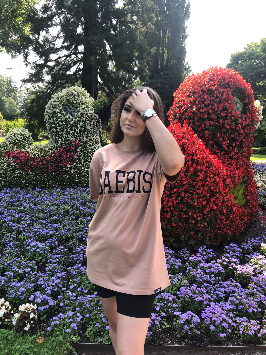 Customer photo review of Lifestyle Damen T-Shirt Kleid sandfarben by SAEBIS®