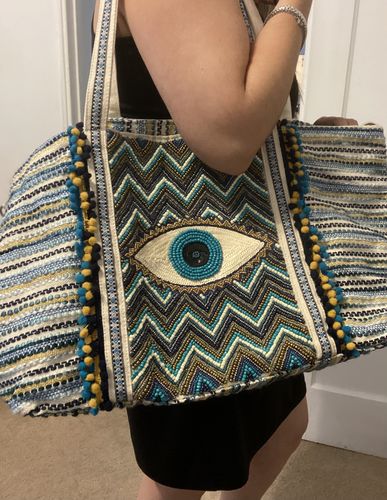 Customer photo review of Grecian Nights Evil Eye Tote