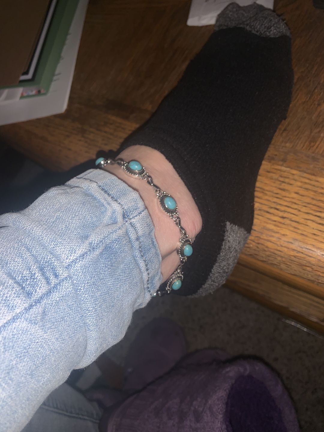 Customer photo review of Bohemian Turquoise Anklet