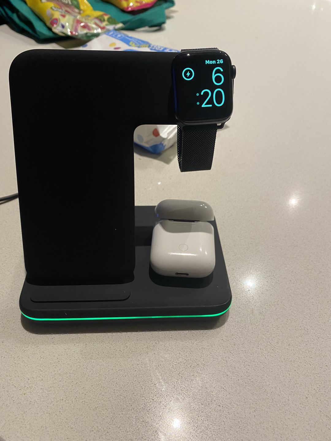 Customer photo review of PTC Select 3 in 1 Wireless Charger Stand Dock for Apple iPhone iWatch Airpods & Samsung