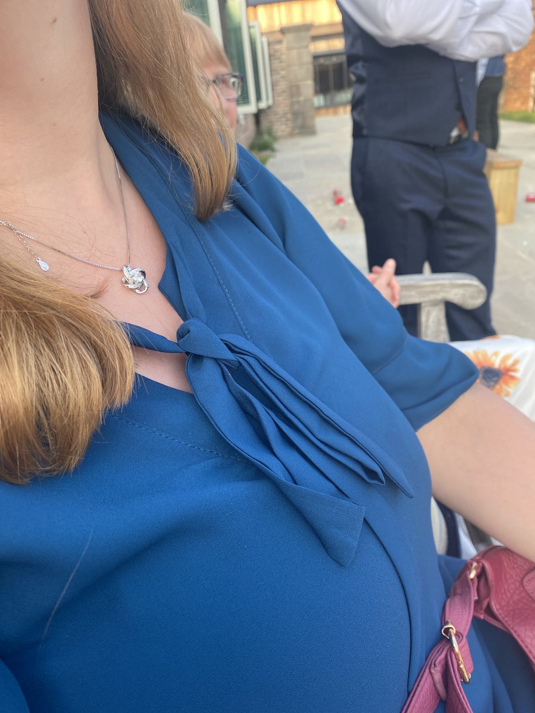 Customer photo review of "To my Soulmate" - Silver Love knot necklace