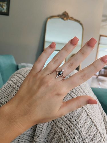 Customer photo review of Salt and Pepper Rosecut Marquise open ring