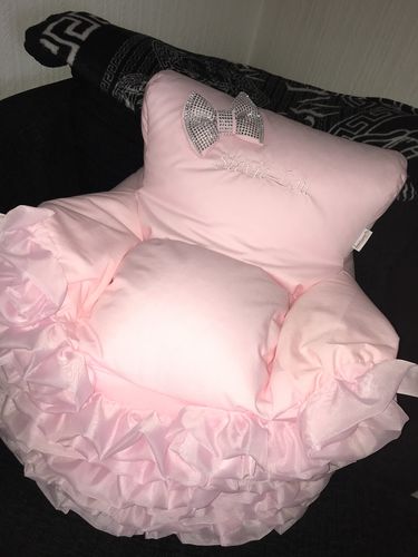 Customer photo review of Personalised Pink Frilly Bling Bean Bag Chair
