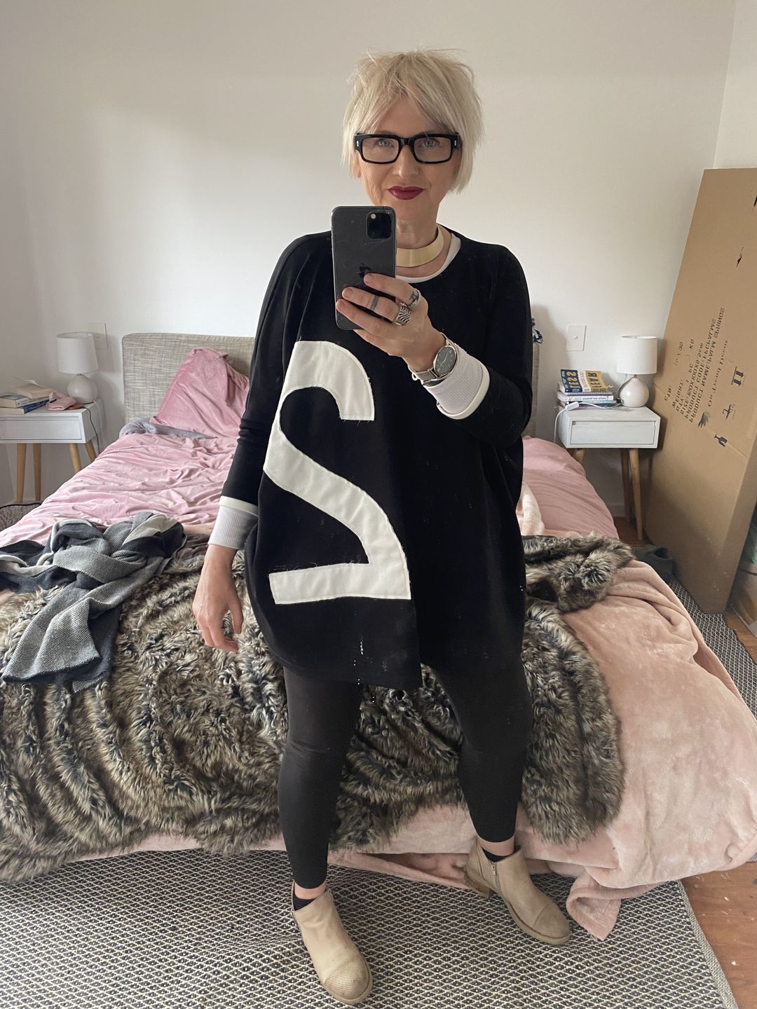 Customer photo review of Black Maxi Loose Tunic Dress