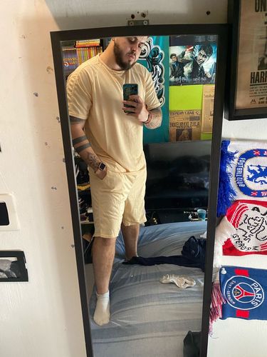 Customer photo review of Men's Summer Short Fashion Suits