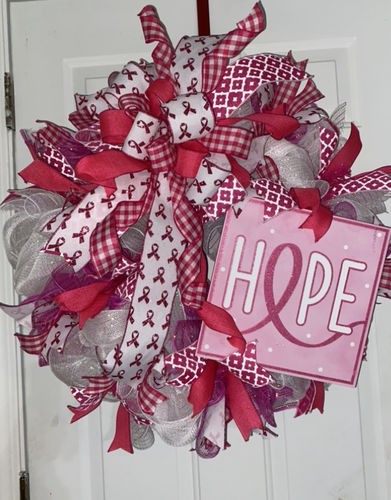 Customer photo review of 10"Sq Hope Sign Light Pink/Hot Pink/White AP8878