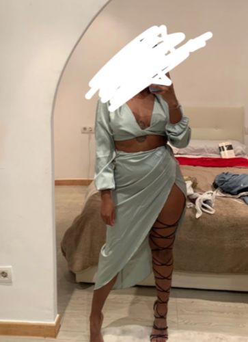 Customer photo review of High Split Stylish Deep V Neck Dress Suit