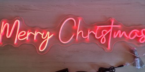 Customer photo review of Merry Christmas Neon Sign