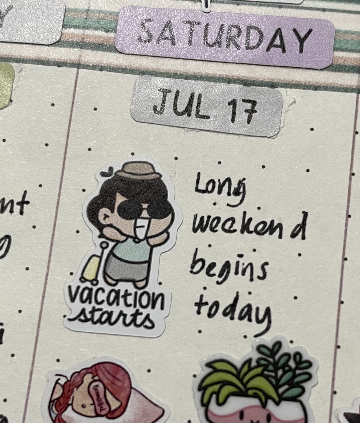 Customer photo review of Vacation Days Planner Stickers