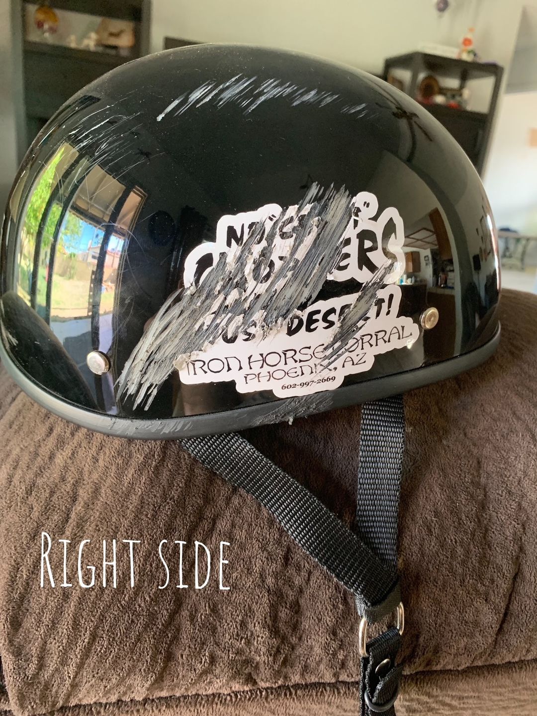 Customer photo review of Smallest Lightest SOA DOT Beanie Helmet / Gloss Black