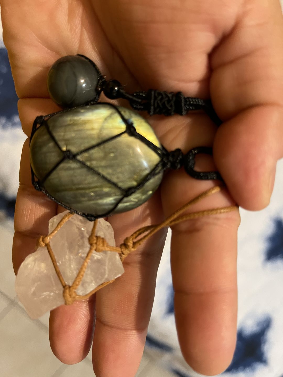 Customer photo review of Obsidian Stone Necklace