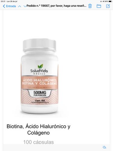 Customer photo review of Biotina, Ácido Hialurónico y Colágeno