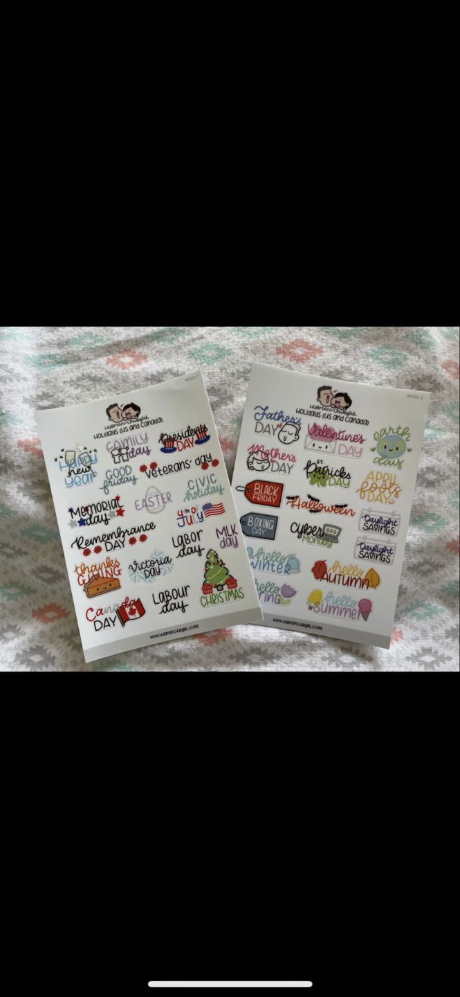 Customer photo review of Holidays Planner Stickers