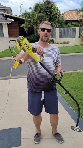 Customer photo review of Trimboss Indestructible Trimmer Head Garden Weed Brush (Upgraded)